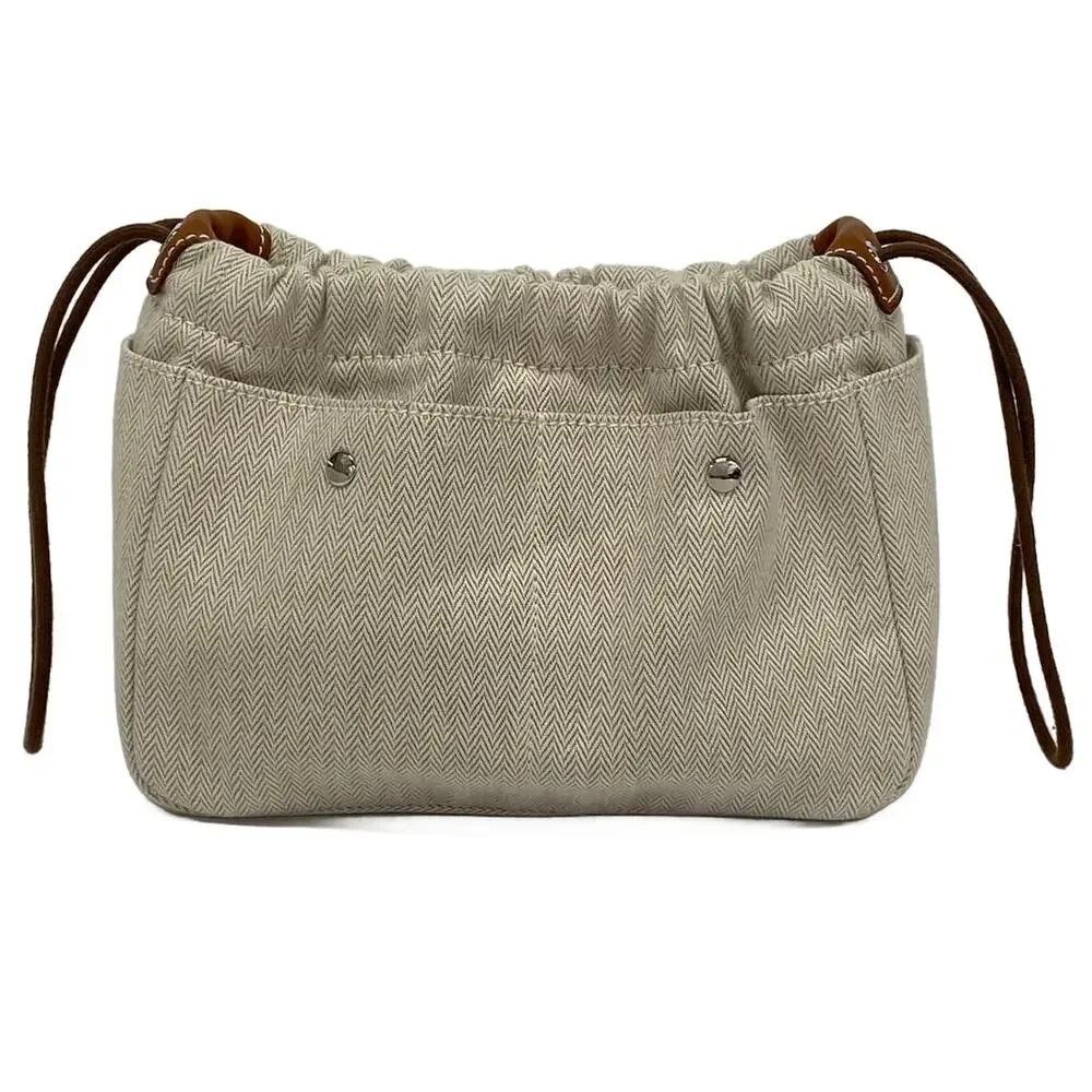 Hermès Fourbi 20 Pouch Natural Fauve Toile chevron Veau Barenia